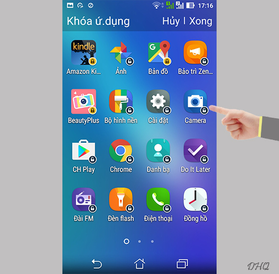 Chọn ứng dụng muốn khóa